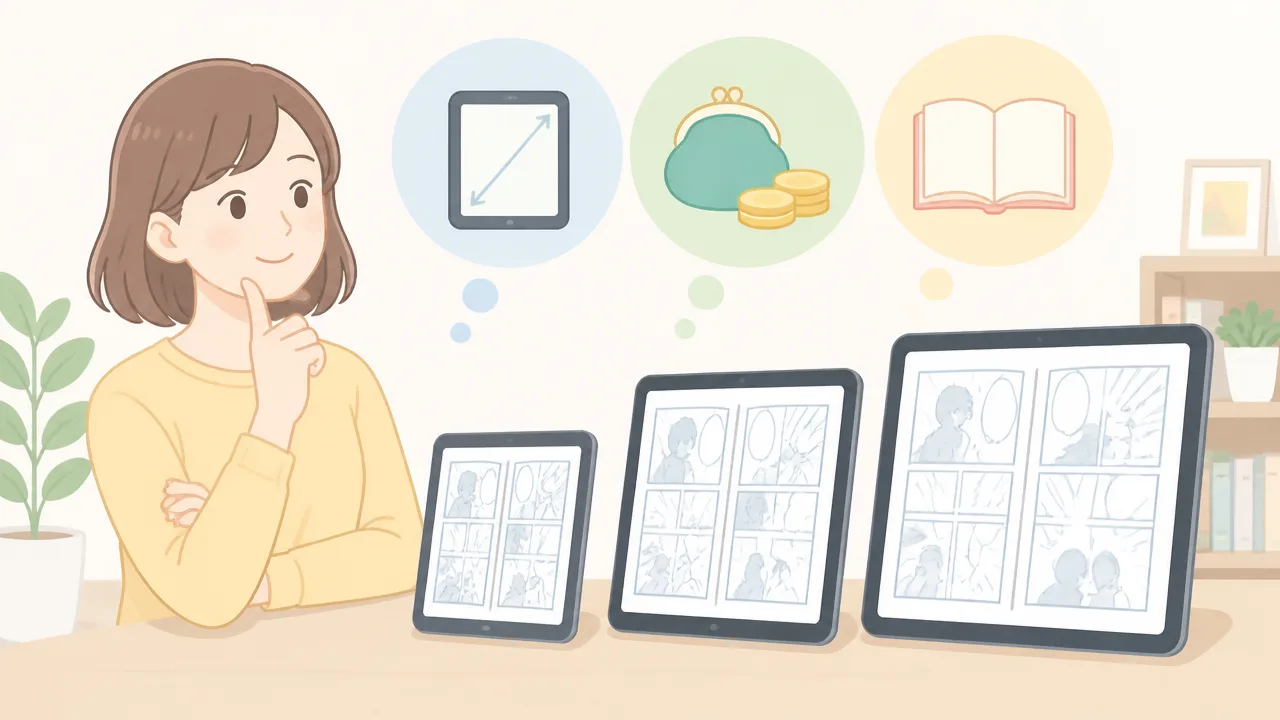 見開き漫画を読むならタブレットは何インチ必要？サイズ選びの目安