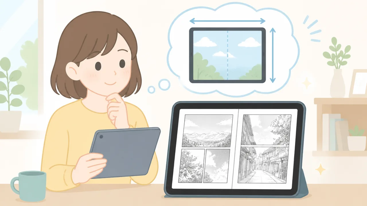 見開き漫画を読むならタブレットは何インチ必要？サイズ選びの目安
