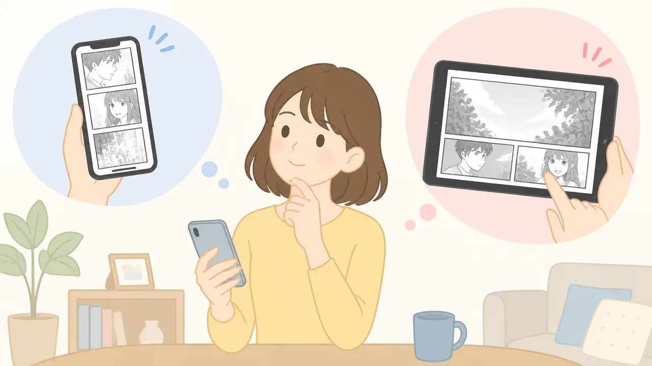 WEBマンガを読むのに最適な画面サイズは何インチ?端末別に解説